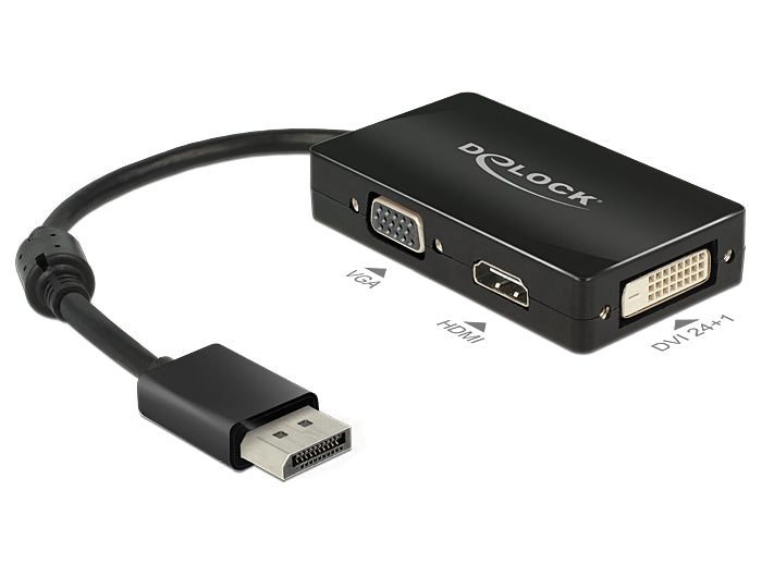 DeLOCK 0.16m DisplayPort/VGA+HDMI+DVI VGA (D-Sub)+ HDMI + DVI Black Cable