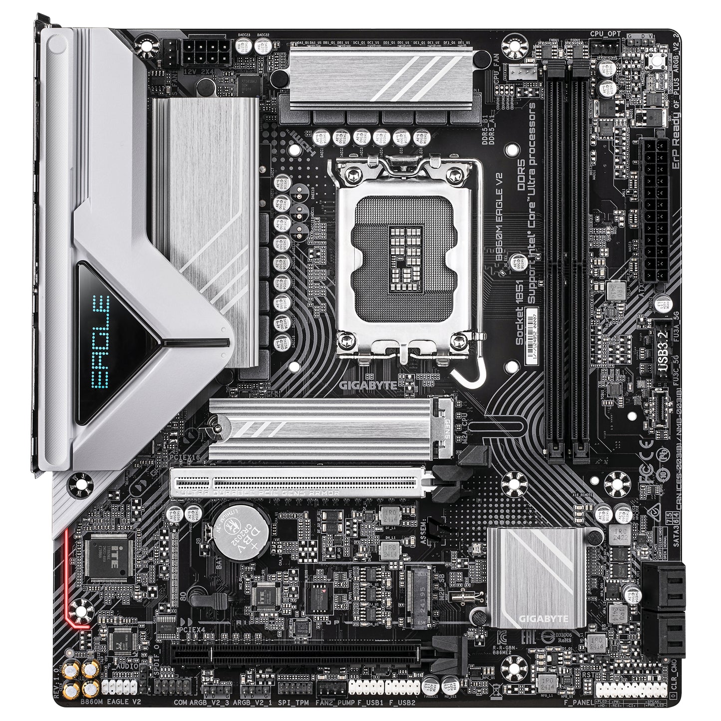 Gigabyte B860M EAGLE V2 Motherboard - Intel Core Ultra Series CPUs, 6+1+2 Phases