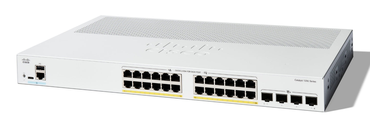 Cisco Catalyst 1200-24P-4X Smart Switch PoE