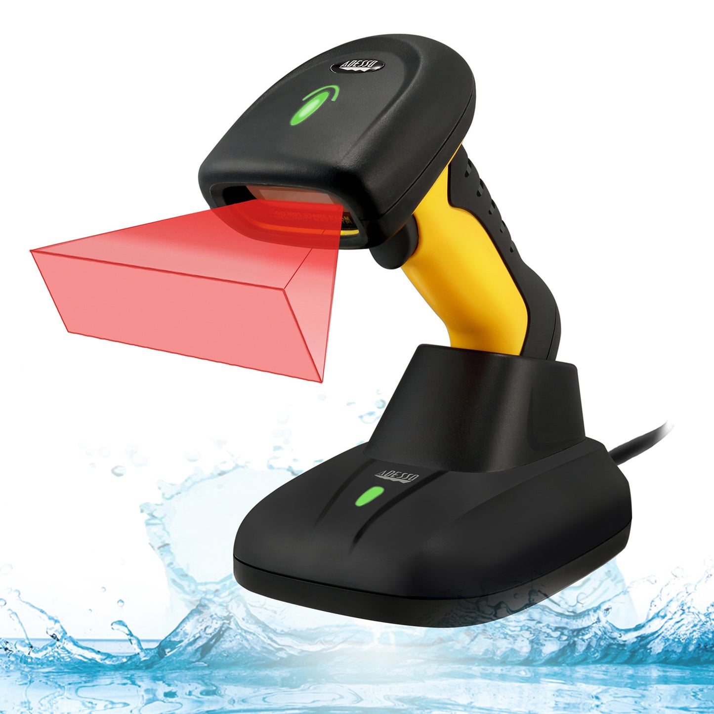 Adesso NuScan 5200TR - 2.4GHz RF Wireless Antimicrobial & Waterproof 2D Barcode Barcode Scanner