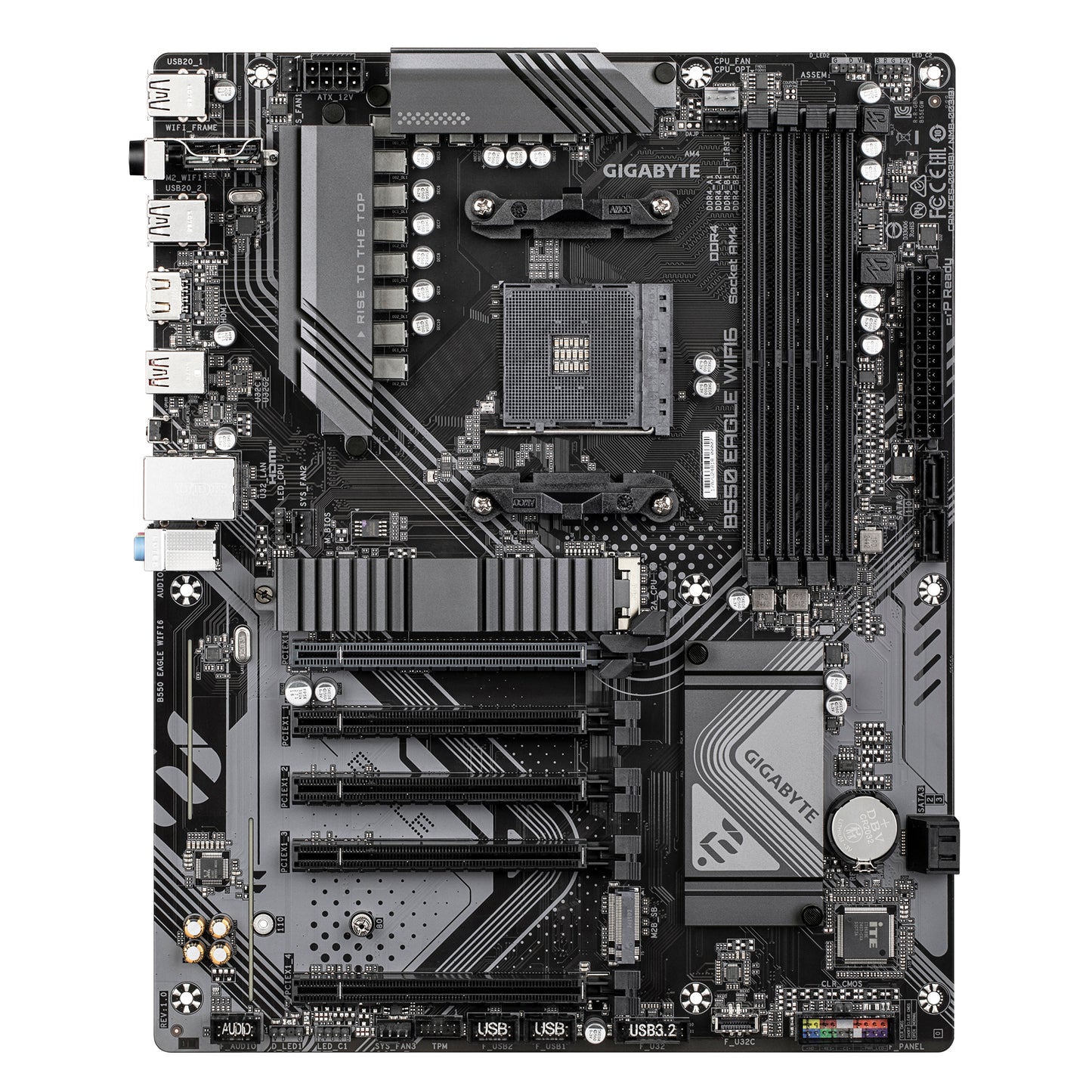 Gigabyte B550 EAGLE WIFI6 Motherboard - AMD Ryzen 5000 G-Series CPUs, 10+3+1 Phases