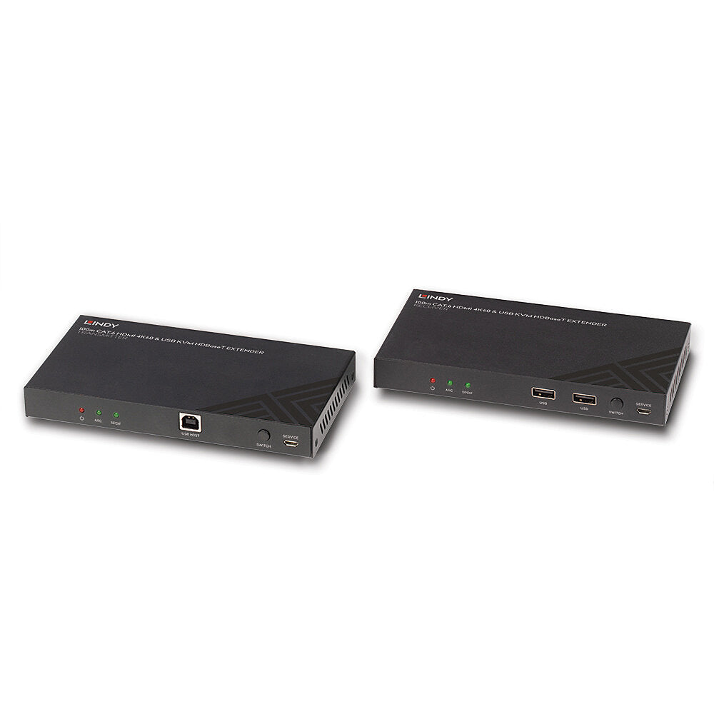 Lindy 100m Cat.6 HDMI 4K60, Audio, IR and RS-232 HDBaseT KVM Extender KVM Switch