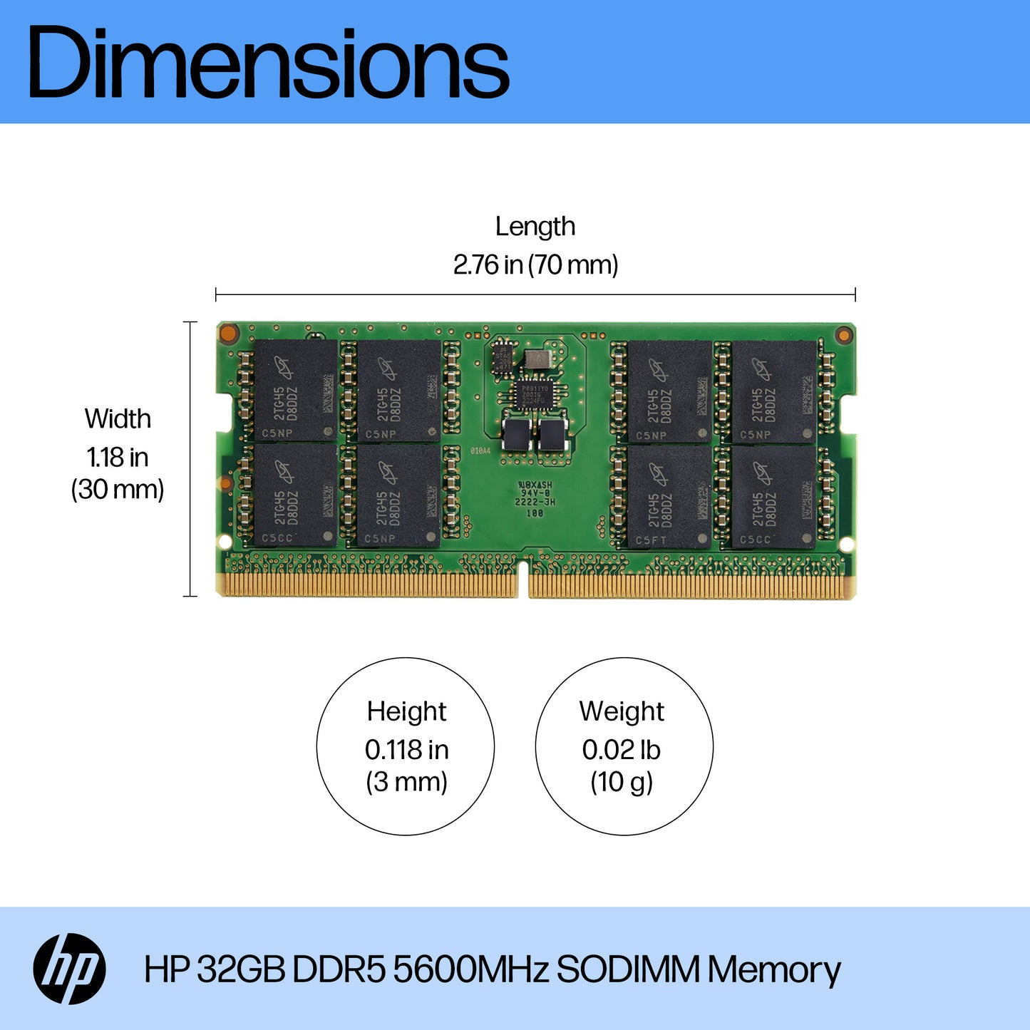 HP 32GB DDR5 5600MT/s SO-DIMM Laptop RAM