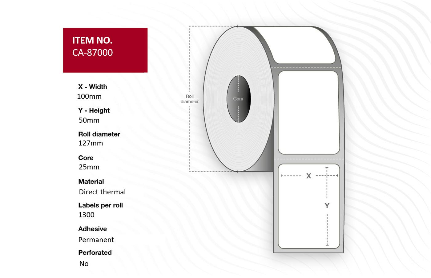 CAPTURE CA-87000 printer label White Labels