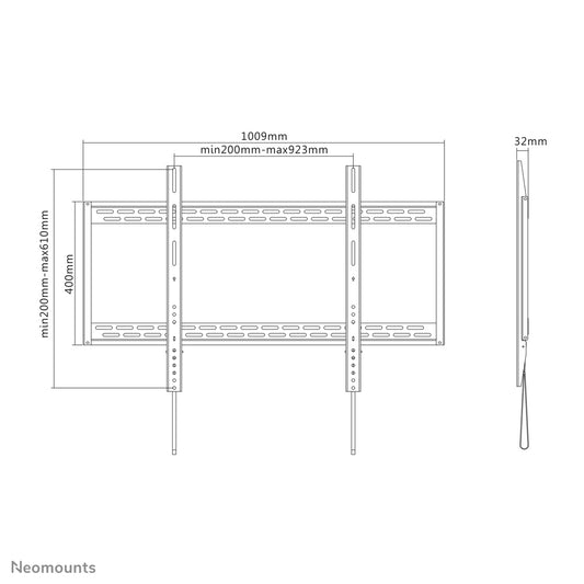 Neomounts LFD-W1000 TV mount wall 60-100" - fixed