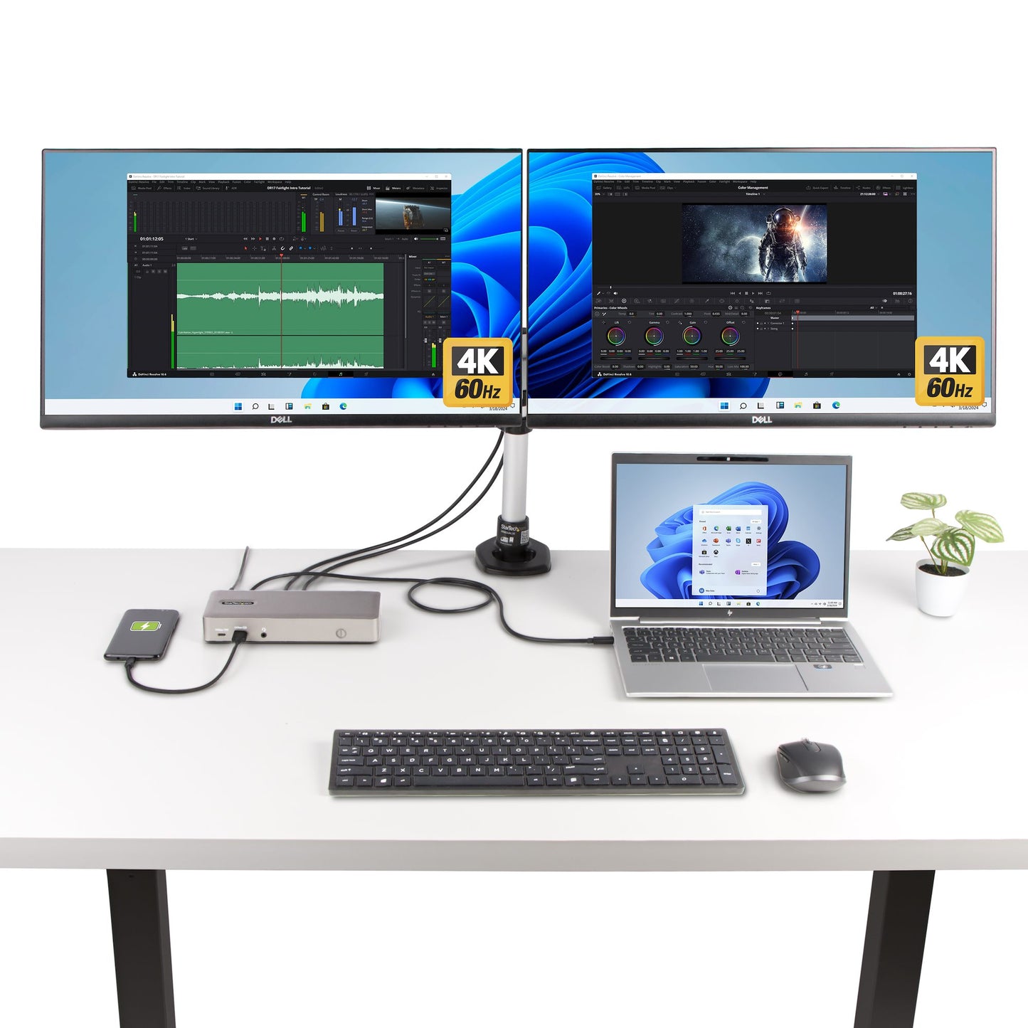 StarTech.com Triple-Monitor USB4 USB-C Docking Station 100W