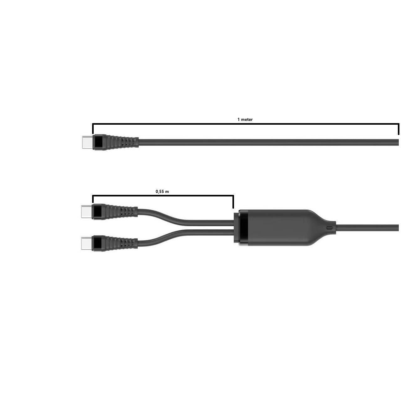Microconnect MC-2XUSBC-100W USB cable USB 2.0 1 m USB C Black