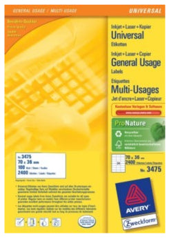 Avery 3475 printer label White Labels