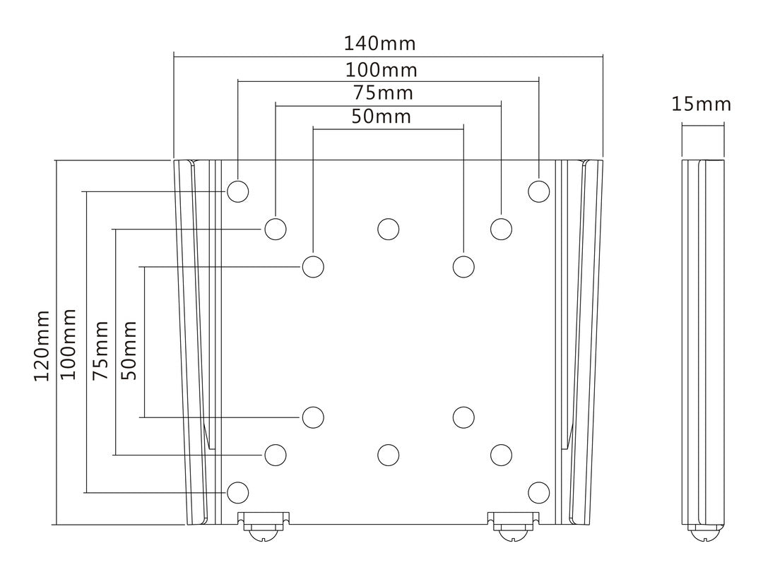 MULTIBRACKETS M VESA Wallmount I Black 50x50 75x75 100x100