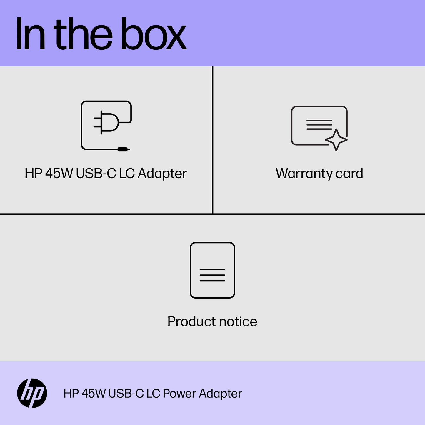 HP 45W USB-C LC Power Adapter Charger