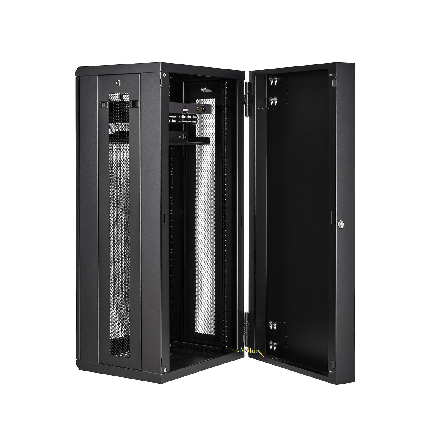 StarTech.com 4-Post 26U Wall Mount Network Cabinet with 1U Shelf, 19" Hinged Rack