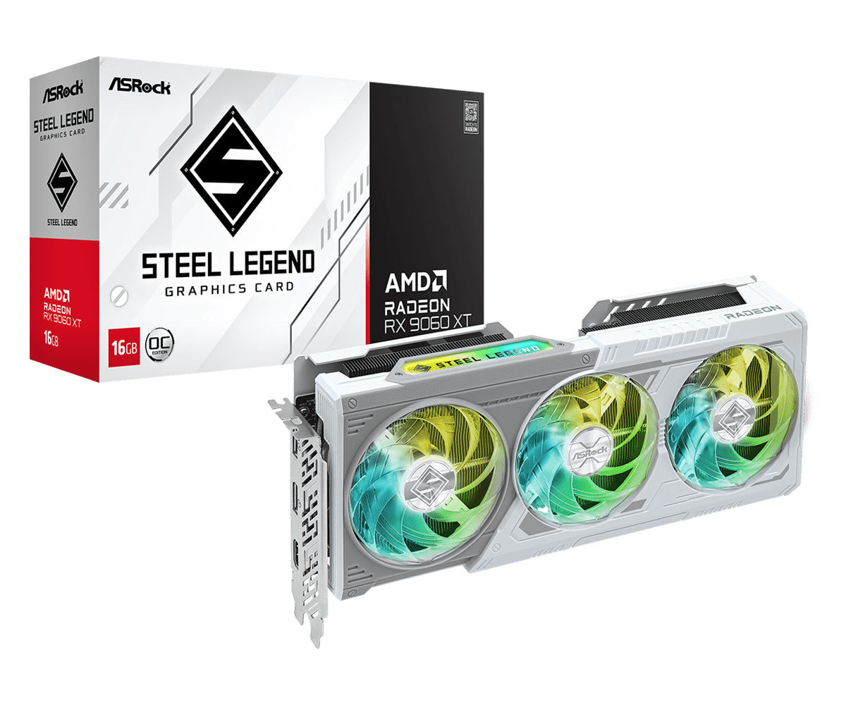 Asrock AMD Radeon RX 9060 XT Steel Legend 16GB OC GDDR6 Hub