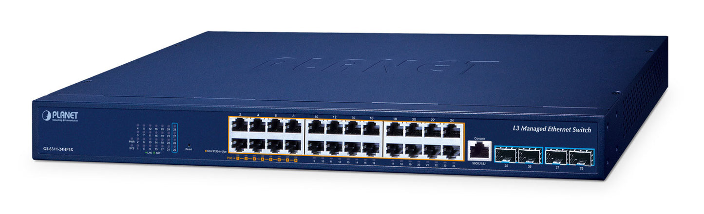 Planet GS-6311-24HP4X network switch PoE