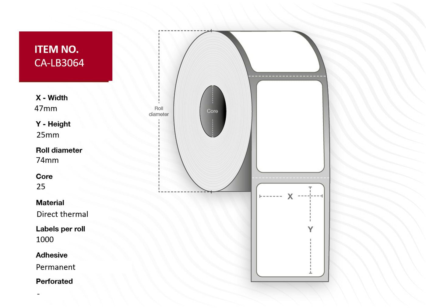 CAPTURE CA-LB3064 printer label White Labels