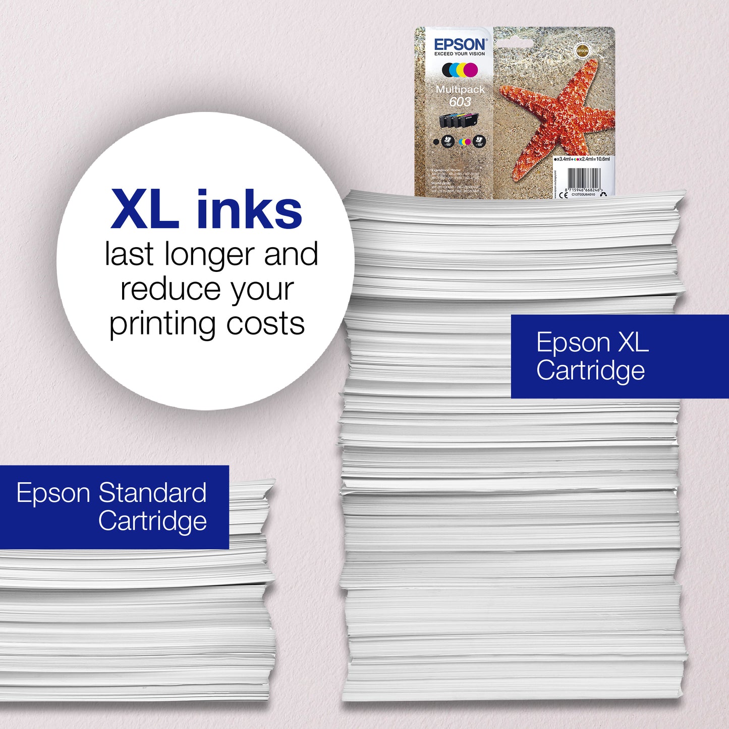 Epson C13T03U54010/603 Ink Cartridge (130 pages, Epson XP 2100)