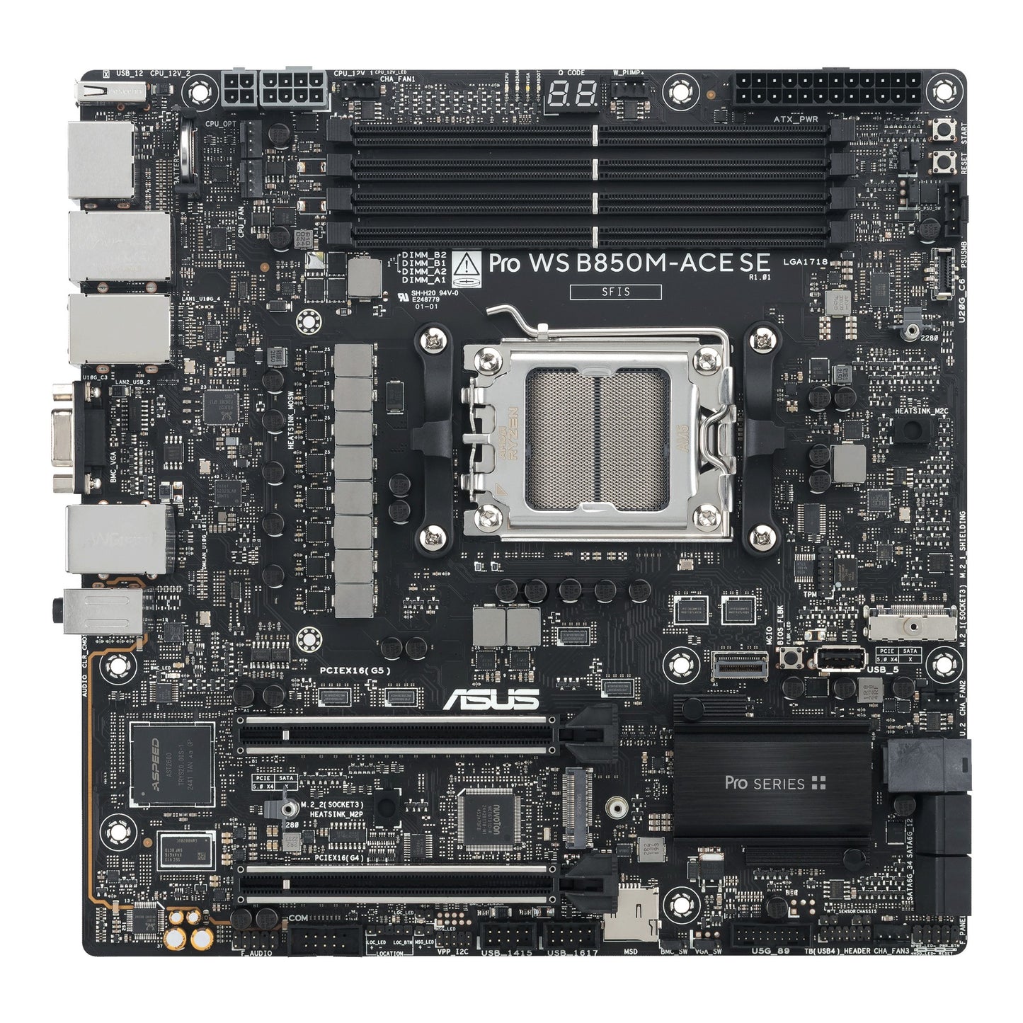 ASUS PRO WS B850M-ACE SE AMD B850 Socket AM5 micro ATX Motherboard