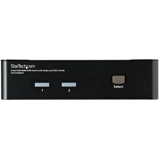 StarTech.com 2 Port USB HDMI KVM Switch with Audio and USB 2.0 Hub - TAA