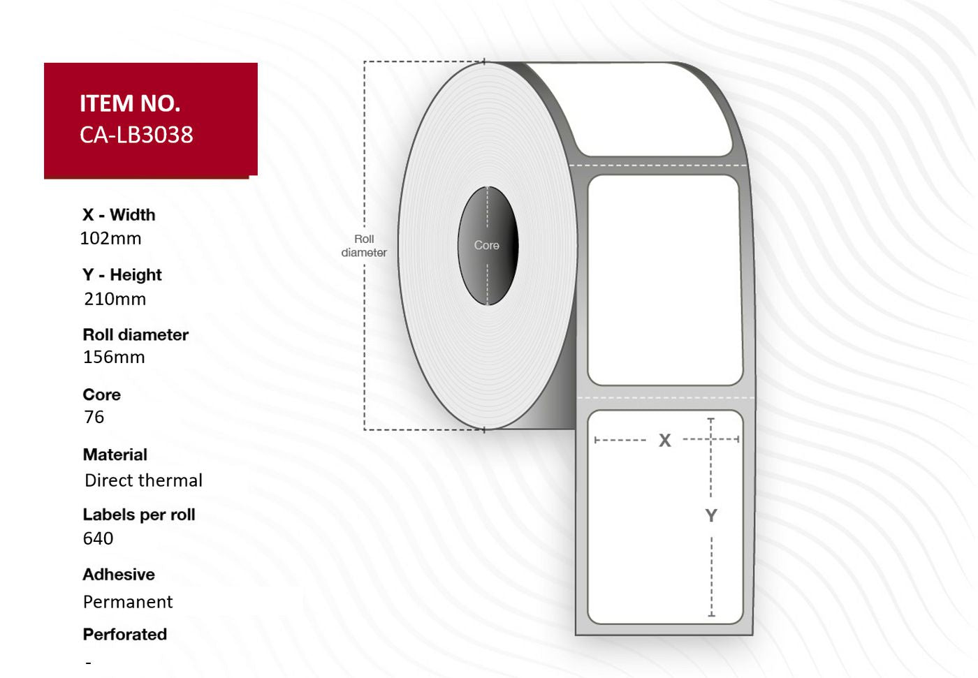 CAPTURE CA-LB3038 printer label White Labels