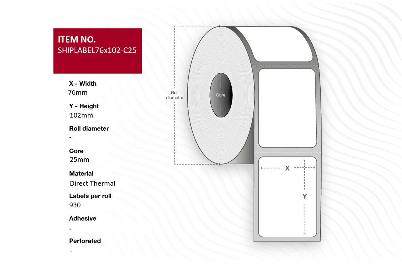 CAPTURE SHIPLABEL76X102-C25 printer label White Labels