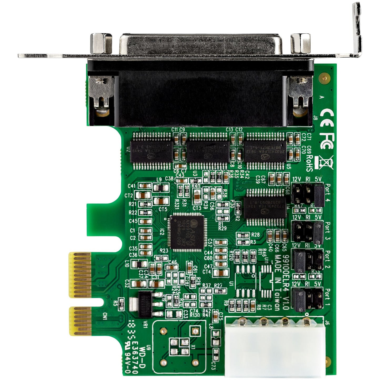 StarTech.com 4-port PCI Express RS232 Serial Adapter Card - PCIe RS232 Serial Host Hub (4S953LP)