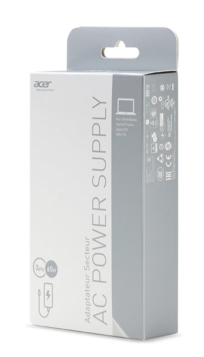Acer AC Adapter 65W power adapter/inverter Indoor Black Charger
