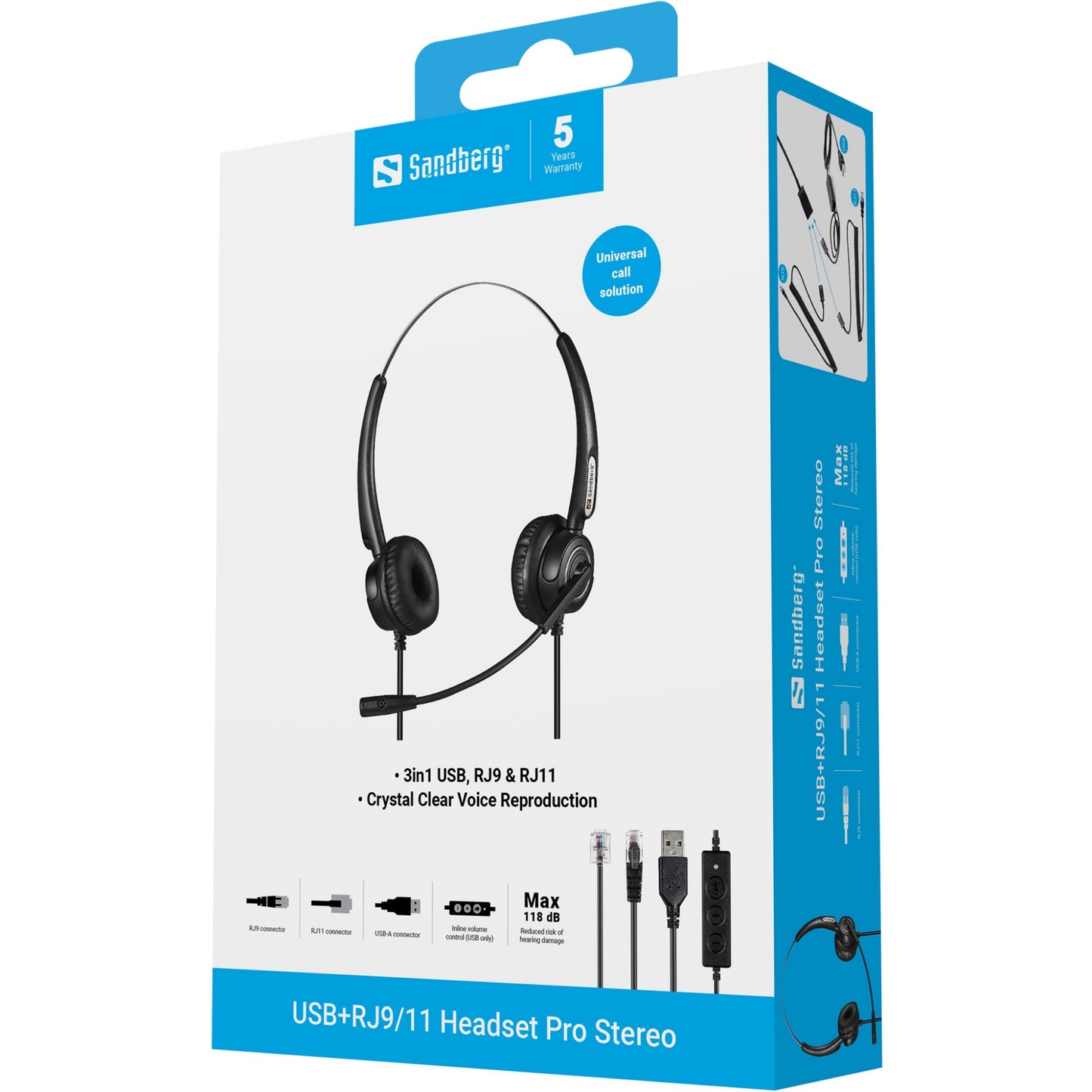 Sandberg USB+RJ9/11 Headset Pro Stereo
