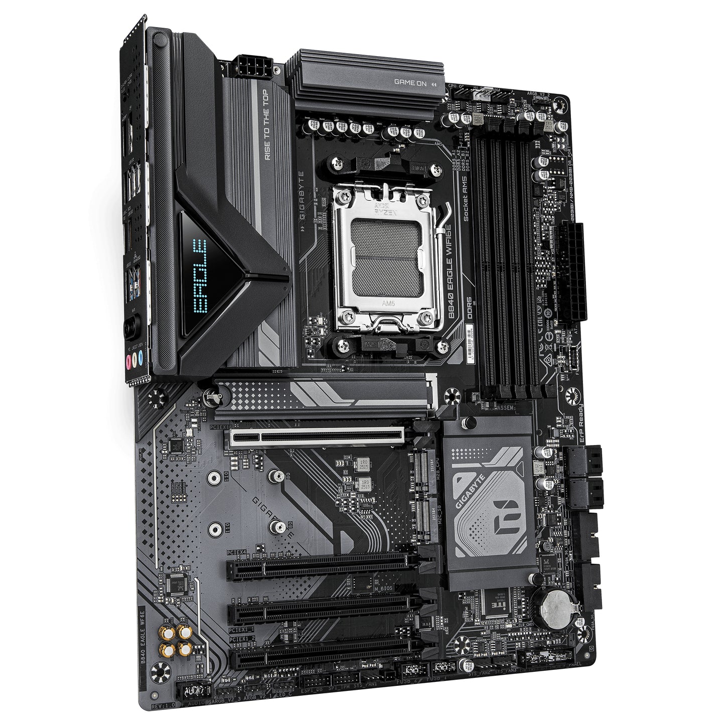 Gigabyte B840 EAGLE WIFI6E Motherboard - AMD Ryzen 9000 CPUs, 8+2+2 Phases VRM, up