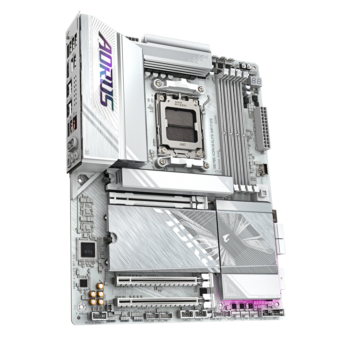 Gigabyte X870E AORUS ELITE WIFI7 ICE Motherboard - Supports AMD Ryzen 9000 CPUs