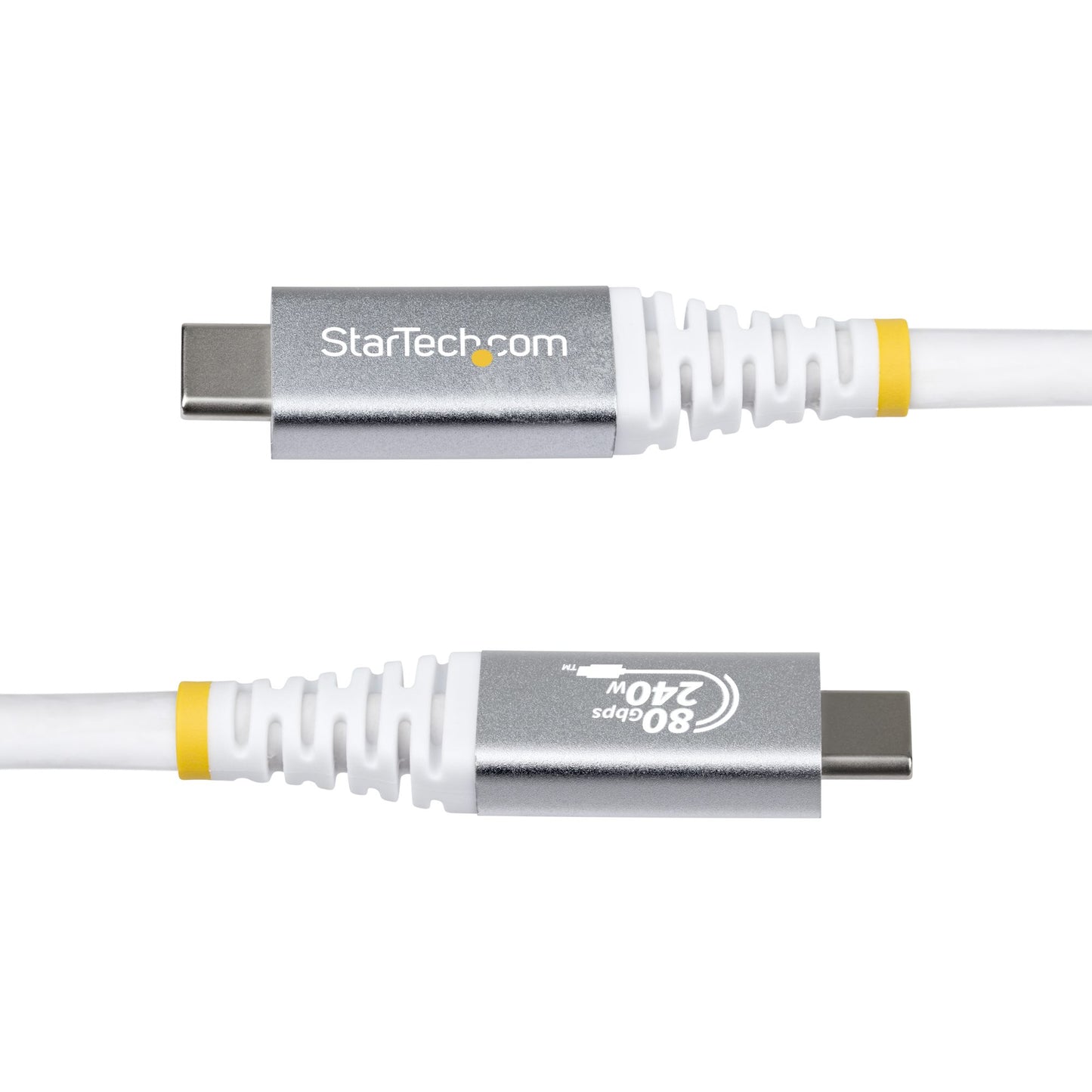 StarTech.com 50cm (1.6ft) USB4 Cable, 80Gbps, USB-IF Certified USB-C Cable, 240W PD (White)