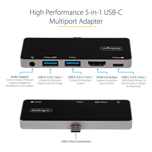 StarTech.com Multiport Adapter 60Hz USB-C Docking Station 100W