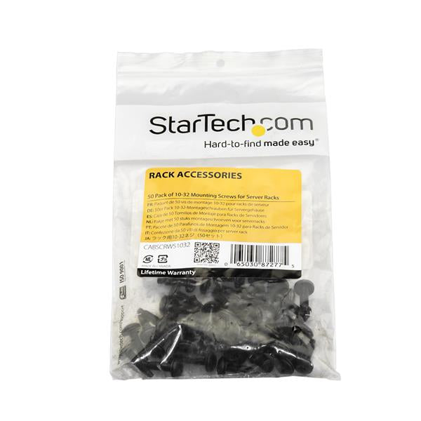StarTech.com 50-Pack 10-32 19mm Screws,Mounting Screws for 19" or 10" Server Racks