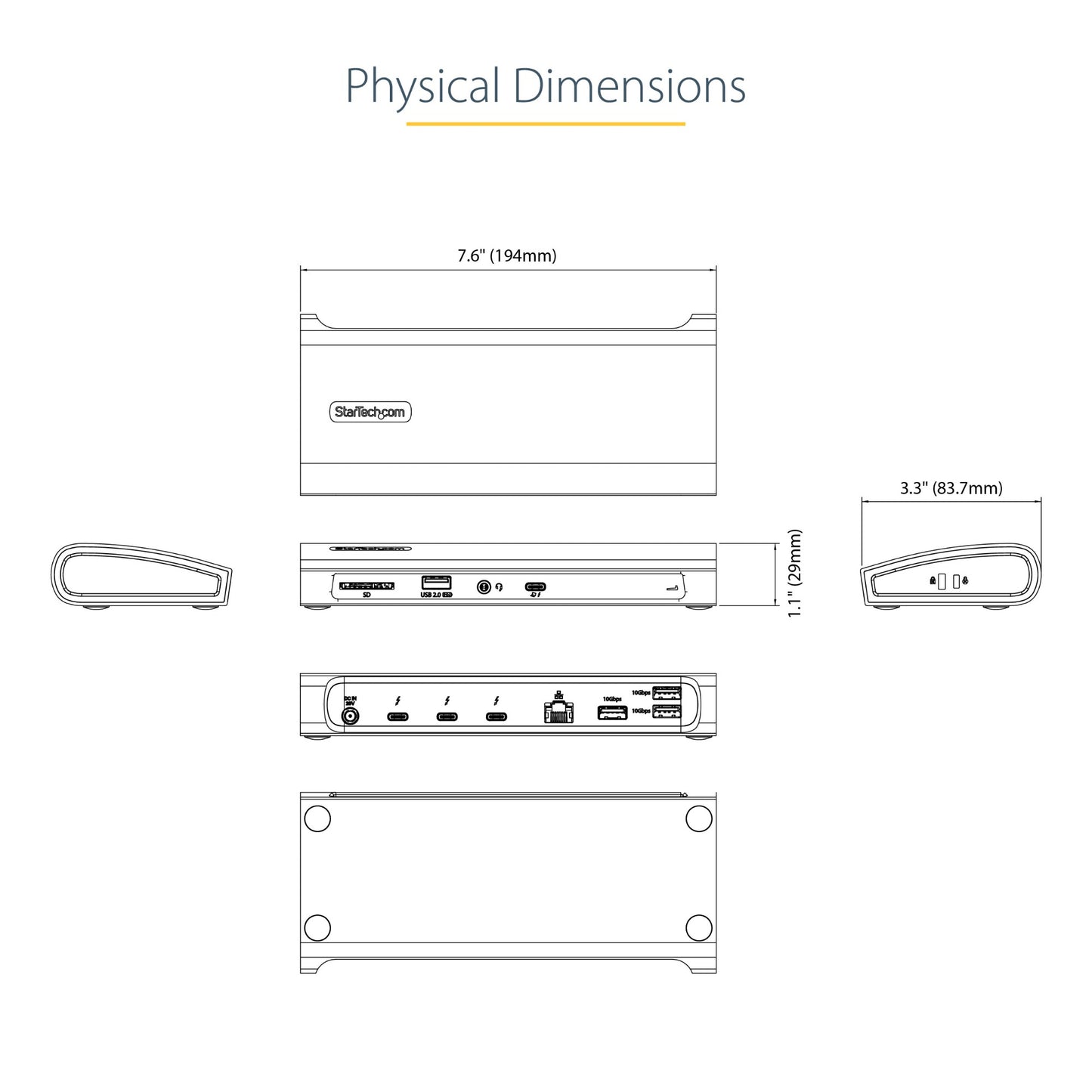StarTech.com for MacBook Pro Thunderbolt 4 Docking Station 96W