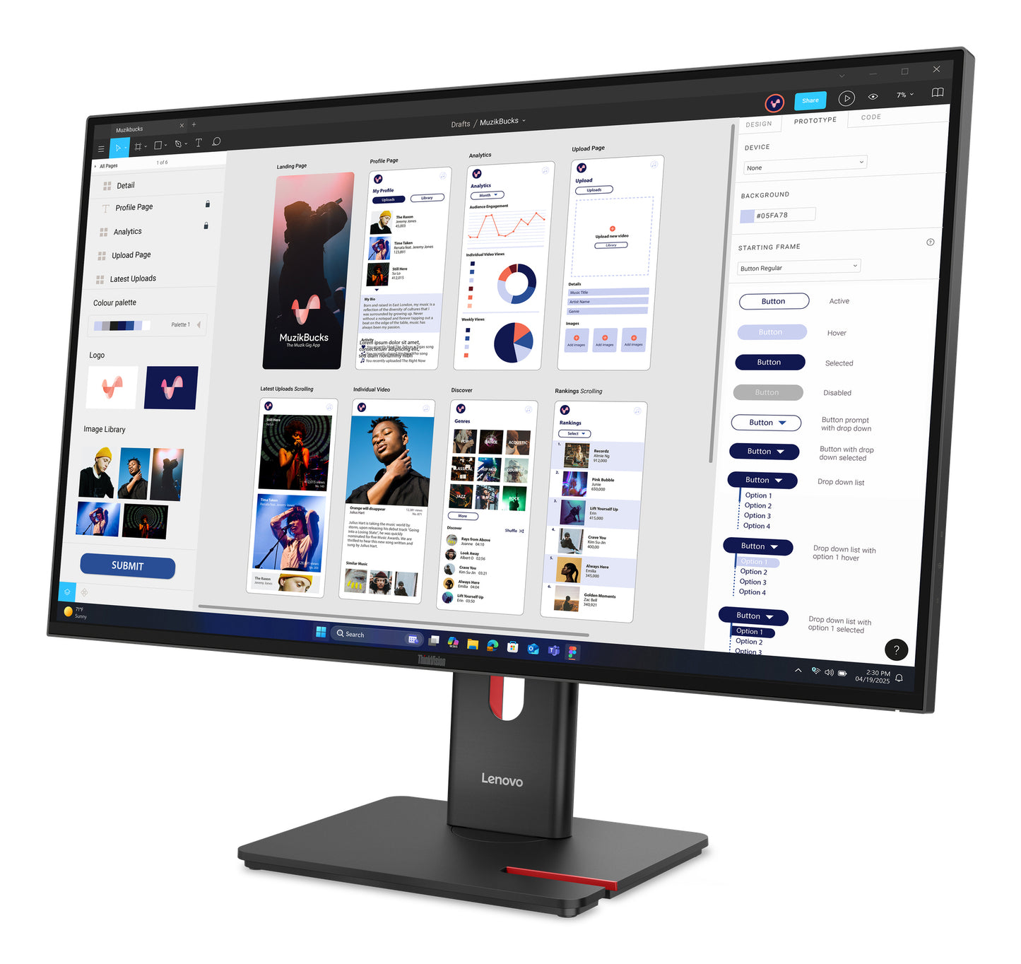 Lenovo ThinkVision T32UD-40 31.5" 4K UHD IPS Monitor