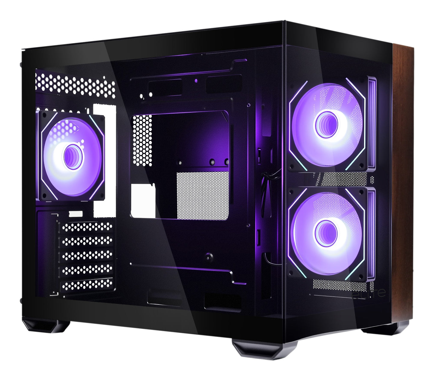 Cooler Master Elite 481 Wood Mini Tower Black PC Case