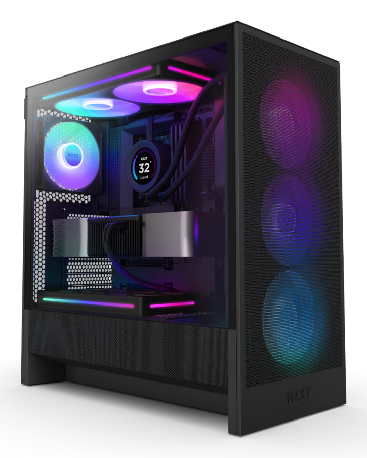 NZXT H5 Flow RGB Midi Tower Black PC Case