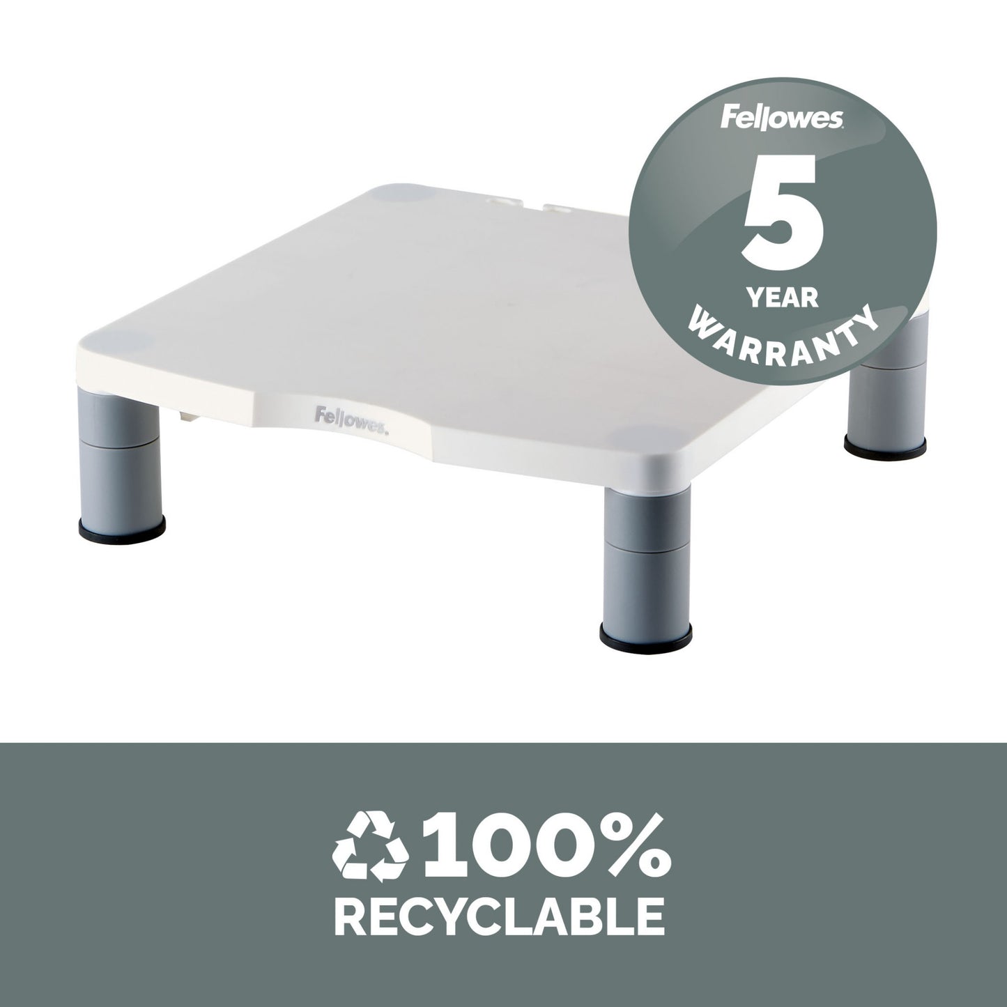 Fellowes Computer Monitor Stand with 3 Height Adjustments - Standard Monitor Riser Mount (91712)