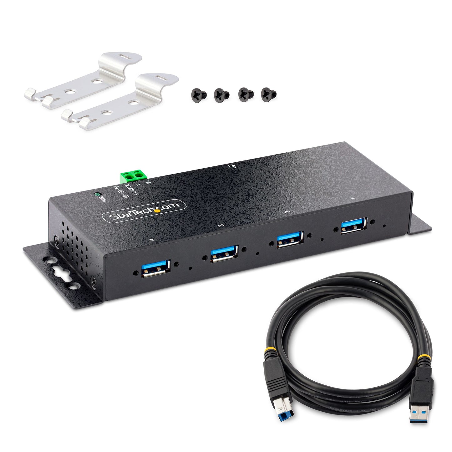 StarTech.com 4-Port Industrial USB 3.0 5Gbps Hub, Rugged USB Hub with ESD