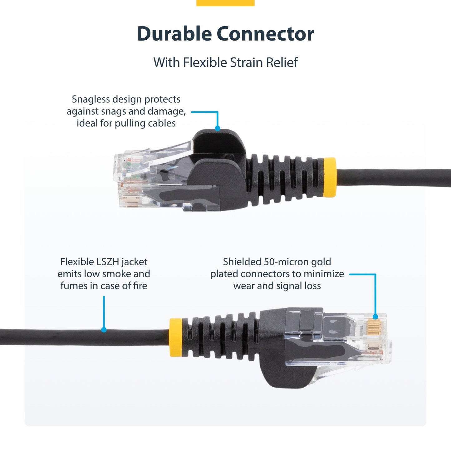 StarTech.com 15m Purple Slim CAT6 Ethernet Cable, Snagless, 100W PoE, UTP, LSZH