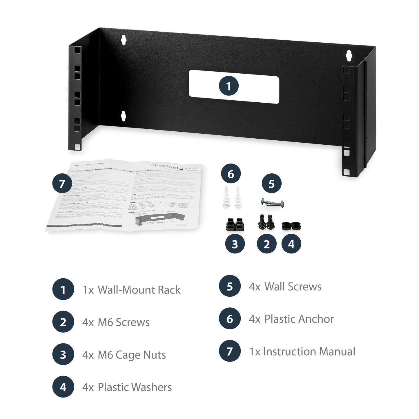 StarTech.com 4U Hinged Wall Mount Patch Panel Bracket - 6 inch Deep - 19" Patch