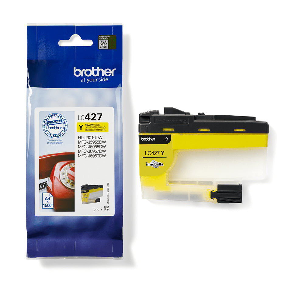 Brother LC-427Y Yellow Ink Cartridge (1.5K pages, Brother MFC-J 5955)
