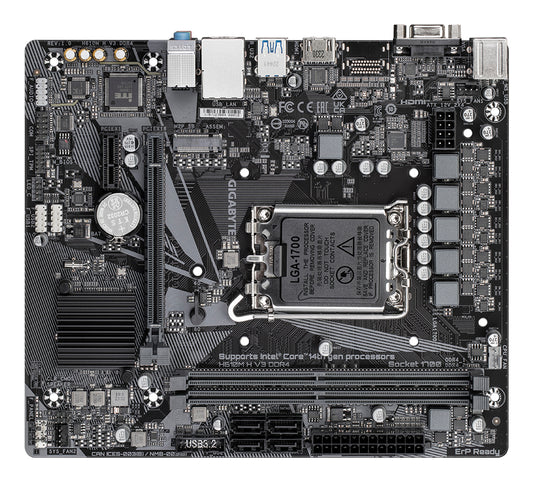 Gigabyte H610M H V3 DDR4 Motherboard - Supports Intel Core 14th CPUs, 4+1+1 Hybrid