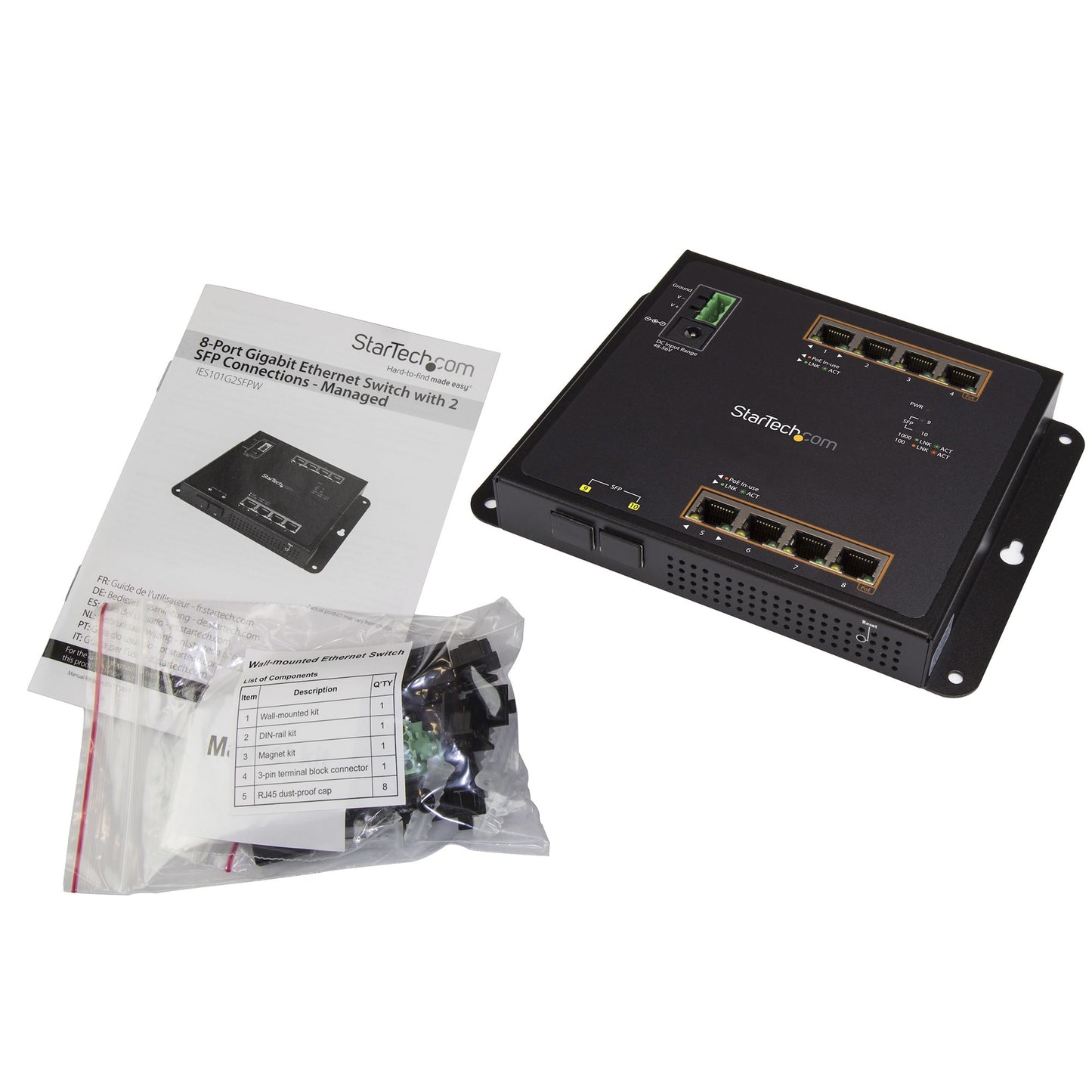 StarTech.com Industrial Switch PoE (1GP2SFW)