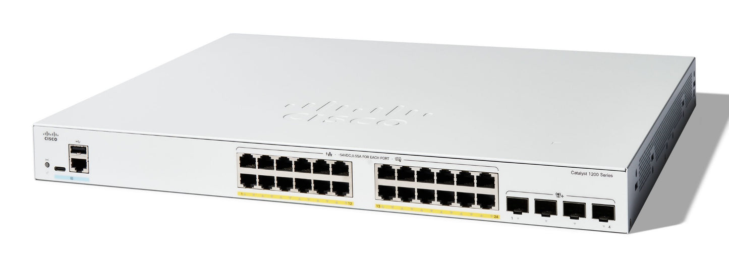 Cisco Catalyst 1200-24FP-4X Smart Switch PoE
