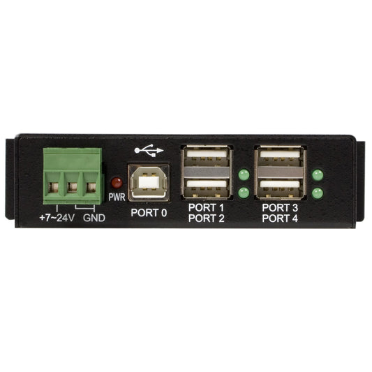 StarTech.com 4-Port USB 2.0 Hub - Metal Industrial USB-A Hub - Din Rail, Wall or