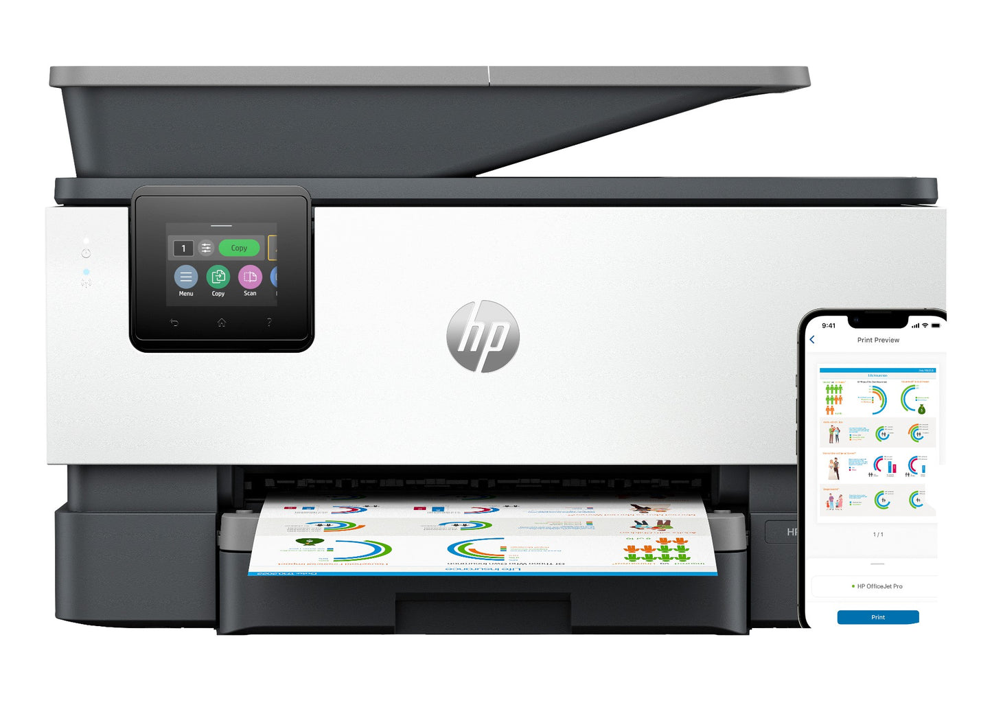 HP OfficeJet Pro 9120e Wireless All-in-One Color Printer, Instant Ink; Two-sided
