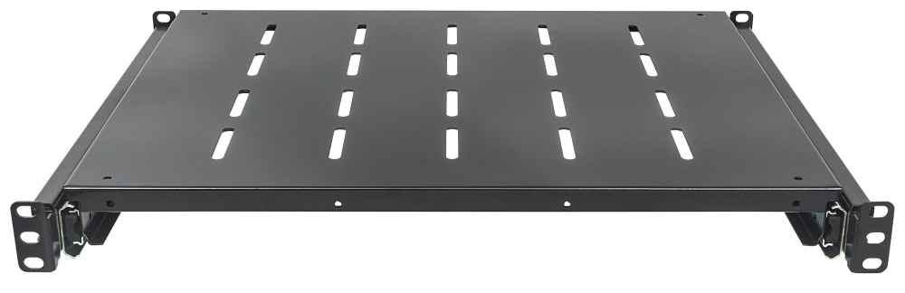 Intellinet 19" Sliding Shelf, 1U, 800 to 1000mm Depth, shelf depth 550mm, Black Rack