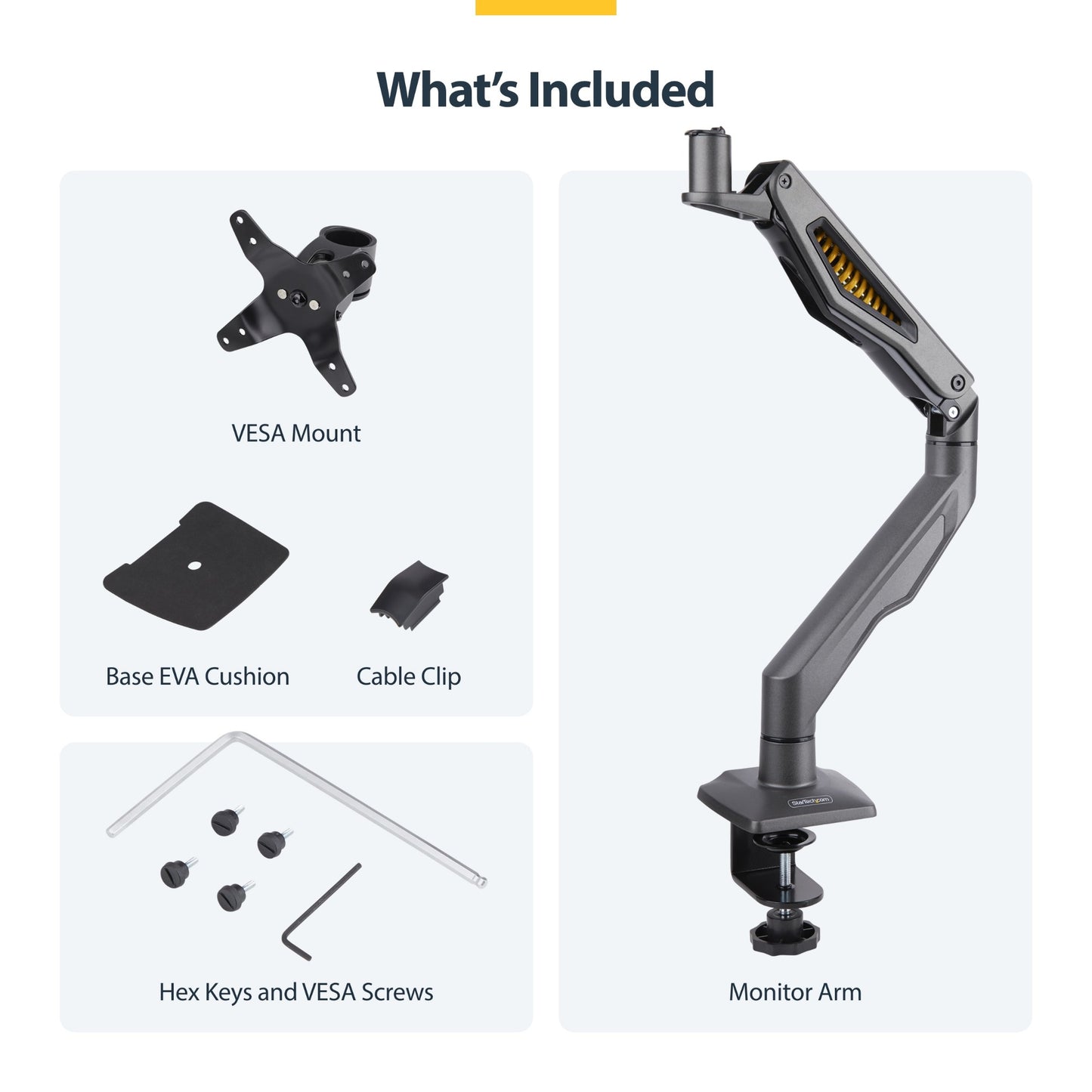 StarTech.com Desk Mount Monitor Arm, Up To 32" Display, Max 22lb/10kg, VESA