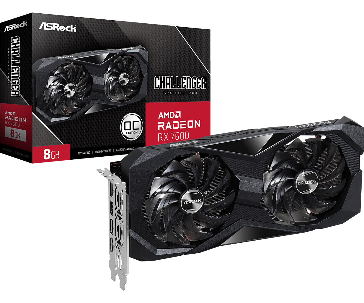 Asrock Challenger 90-GA41ZZ-00UANF graphics card AMD Radeon RX 7600 8 GB GDDR6 Hub