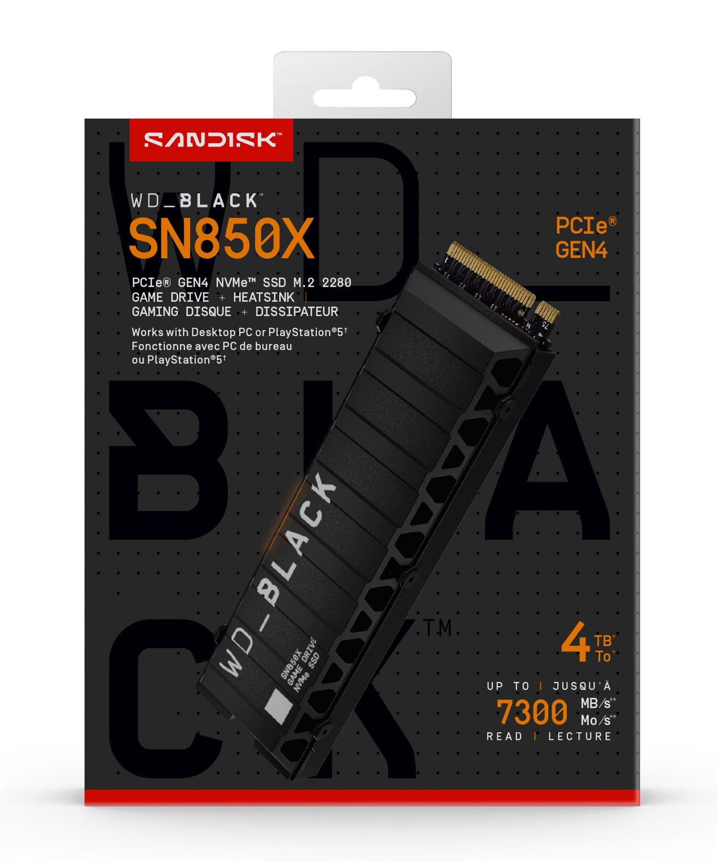 Western Digital WDS400T2XHE-00BCA0 4TB M.2 NVMe PCIe Gen4 SSD