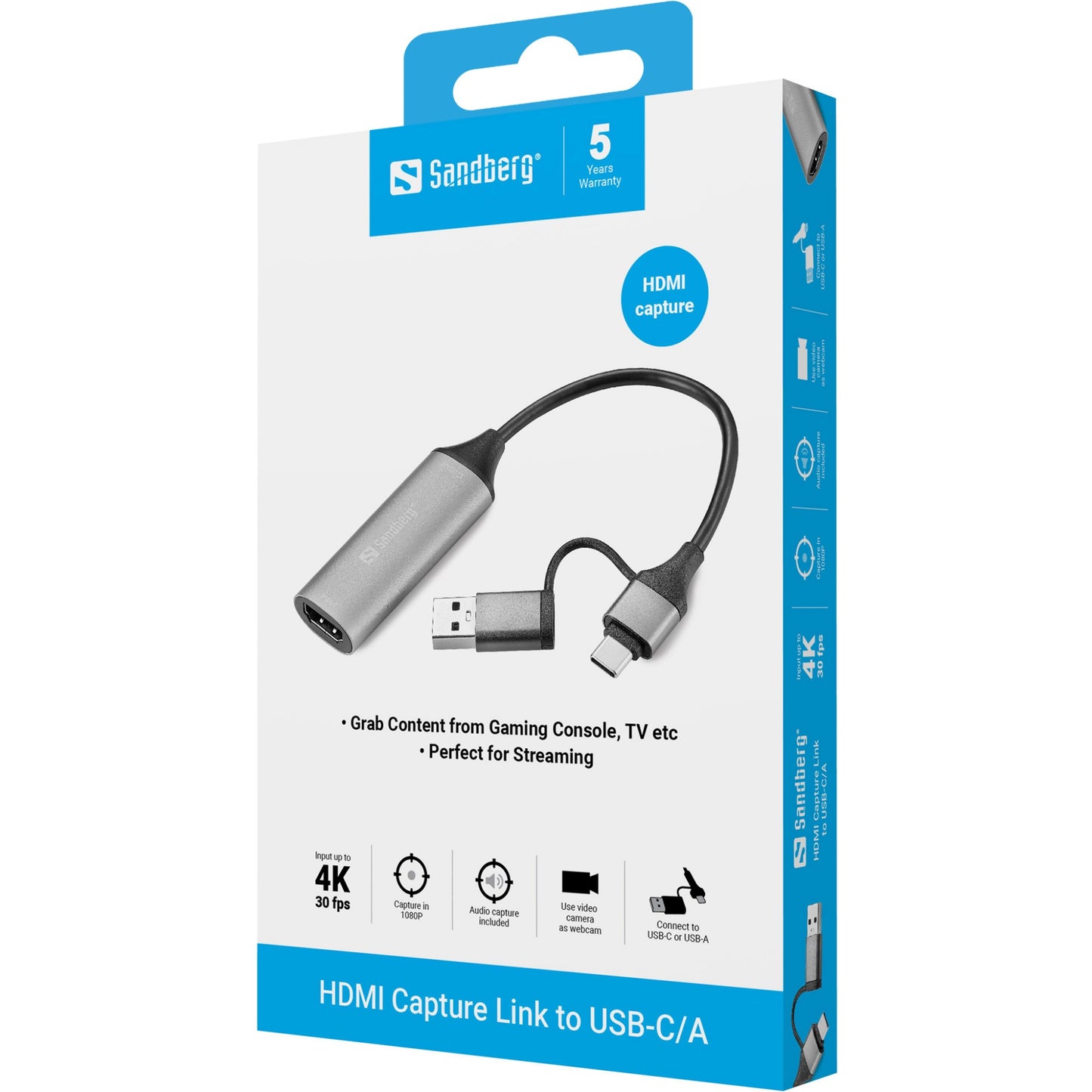 Sandberg HDMI Capture Link to USB-C/A Cable